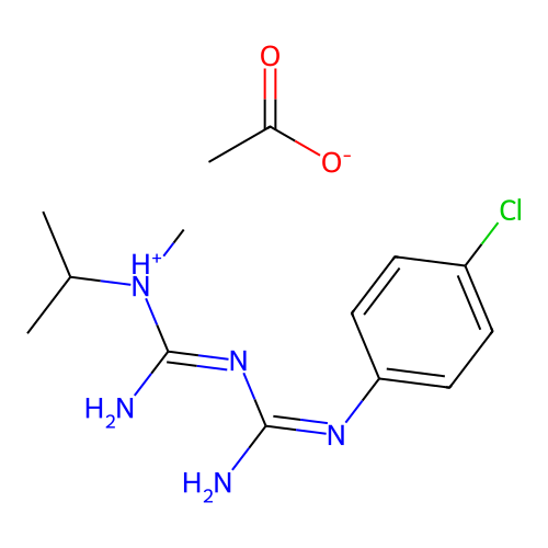 Biguanide, 1-(p-chlorophenyl)-5-isopropyl-5-methyl-, monoacetate structure