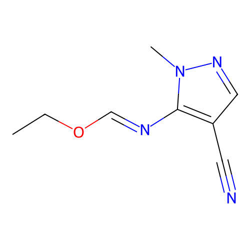 ethyl (4-cyano-1-methyl-1H-pyrazol-5-yl)imidoformate structure