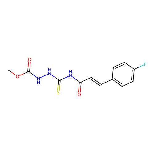 Methyl N-[3-(4-fluorophenyl)prop-2-enoylthiocarbamoylamino]carbamate structure