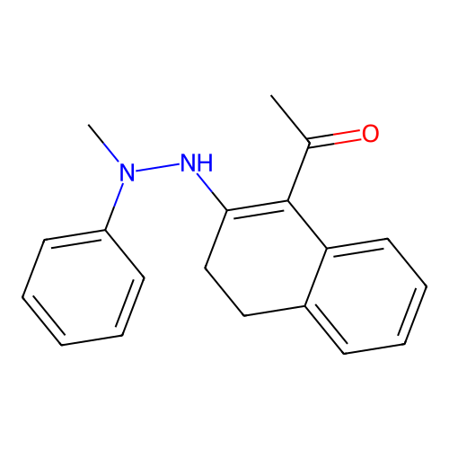 N-Methyl-N-phenyl-N'-(1-acetyl-3,4-dihydro-2-naphthyl)hydrazine structure