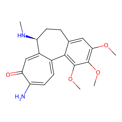 (7S)-10-amino-1,2,3-trimethoxy-7-(methylamino)-6,7-dihydro-5H-benzo[a]heptalen-9-one structure