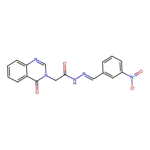 N'-{3-nitrobenzylidene}-2-(4-oxo-3(4H)-quinazolinyl)acetohydrazide structure