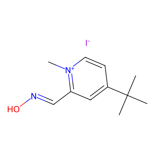 N-[(4-tert-butyl-1-methylpyridin-1-ium-2-yl)methylidene]hydroxylamine iodide structure