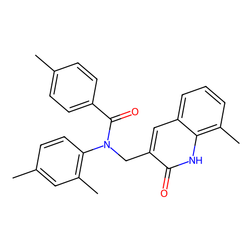 N-(2,4-dimethylphenyl)-N-((2-hydroxy-8-methylquinolin-3-yl)methyl)-4-methylbenzamide structure