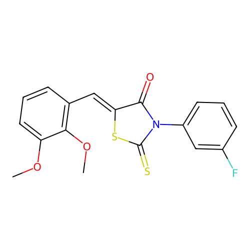 (Z)-5-(2,3-dimethoxybenzylidene)-3-(3-fluorophenyl)-2-thioxothiazolidin-4-one structure