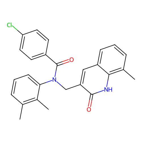 4-chloro-N-(2,3-dimethylphenyl)-N-((2-hydroxy-8-methylquinolin-3-yl)methyl)benzamide structure