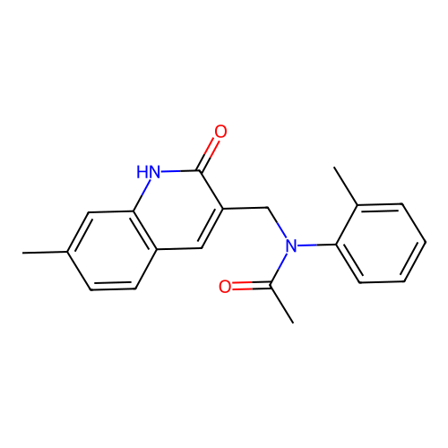 N-[(7-methyl-2-oxo-1H-quinolin-3-yl)methyl]-N-(2-methylphenyl)acetamide structure