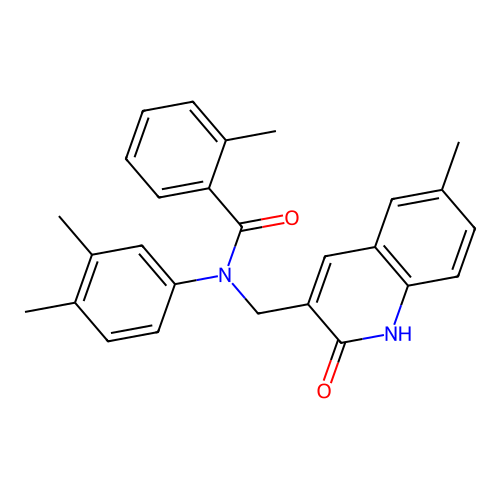 N-(3,4-dimethylphenyl)-N-((2-hydroxy-6-methylquinolin-3-yl)methyl)-2-methylbenzamide structure