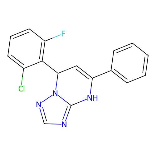 7-(2-Chloro-6-fluorophenyl)-5-phenyl-3,7-dihydro[1,2,4]triazolo[1,5-a]pyrimidine structure