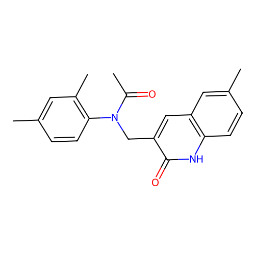 N-(2,4-dimethylphenyl)-N-[(6-methyl-2-oxo-1H-quinolin-3-yl)methyl]acetamide structure