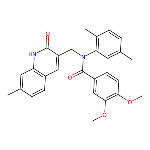 N-(2,5-dimethylphenyl)-3,4-dimethoxy-N-[(7-methyl-2-oxo-1H-quinolin-3-yl)methyl]benzamide structure