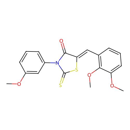 (5Z)-5-(2,3-dimethoxybenzylidene)-3-(3-methoxyphenyl)-2-thioxo-1,3-thiazolidin-4-one structure