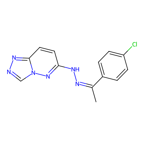 (Z)-6-(2-(1-(4-chlorophenyl)ethylidene)hydrazinyl)-[1,2,4]triazolo[4,3-b]pyridazine structure