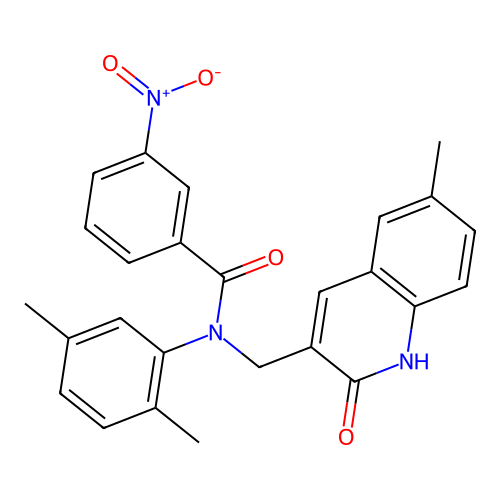 N-(2,5-dimethylphenyl)-N-((2-hydroxy-6-methylquinolin-3-yl)methyl)-3-nitrobenzamide structure