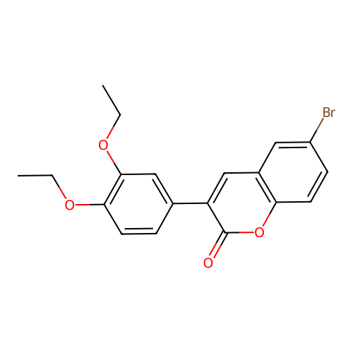 6-bromo-3-(3,4-diethoxyphenyl)-2H-chromen-2-one structure