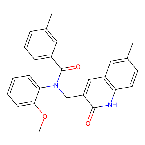 N-((2-hydroxy-6-methylquinolin-3-yl)methyl)-N-(2-methoxyphenyl)-3-methylbenzamide structure