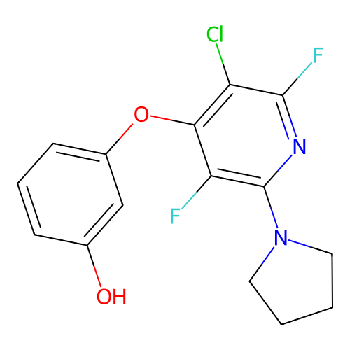 3-{[3-Chloro-2,5-difluoro-6-(pyrrolidin-1-yl)pyridin-4-yl]oxy}phenol structure