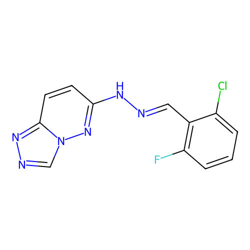 C12H8ClFN6 structure