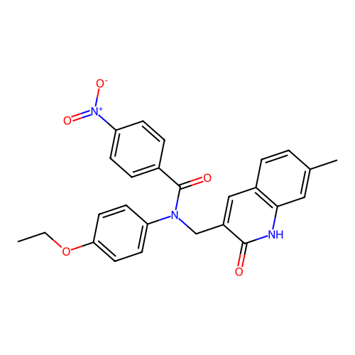 N-(4-ethoxyphenyl)-N-[(7-methyl-2-oxo-1H-quinolin-3-yl)methyl]-4-nitrobenzamide structure