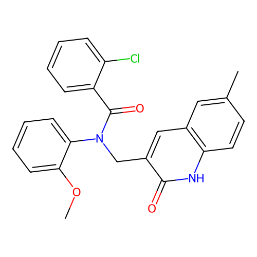 2-chloro-N-((2-hydroxy-6-methylquinolin-3-yl)methyl)-N-(2-methoxyphenyl)benzamide structure