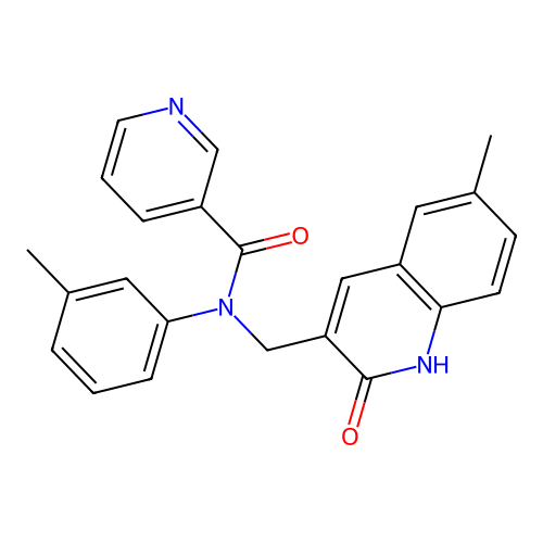 N-((2-hydroxy-6-methylquinolin-3-yl)methyl)-N-(m-tolyl)nicotinamide structure