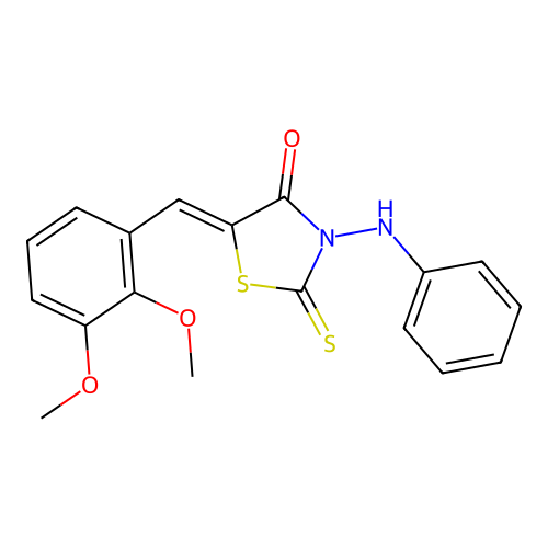(Z)-5-(2,3-dimethoxybenzylidene)-3-(phenylamino)-2-thioxothiazolidin-4-one structure