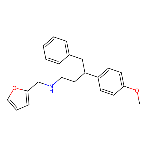 N-(furan-2-ylmethyl)-3-(4-methoxyphenyl)-4-phenylbutan-1-amine structure