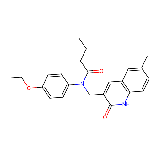 N-(4-ethoxyphenyl)-N-[(6-methyl-2-oxo-1H-quinolin-3-yl)methyl]butanamide structure