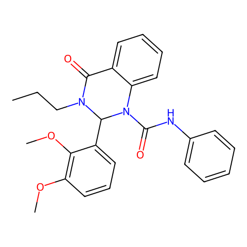 2-(2,3-dimethoxyphenyl)-4-oxo-N-phenyl-3-propyl-2H-quinazoline-1-carboxamide structure