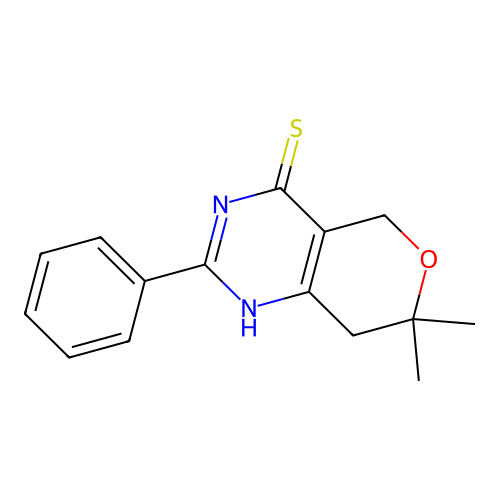 7,7-dimethyl-2-phenyl-7,8-dihydro-5H-pyrano[4,3-d]pyrimidine-4-thiol structure