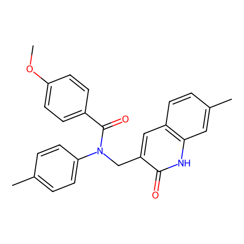N-((2-hydroxy-7-methylquinolin-3-yl)methyl)-4-methoxy-N-(p-tolyl)benzamide structure