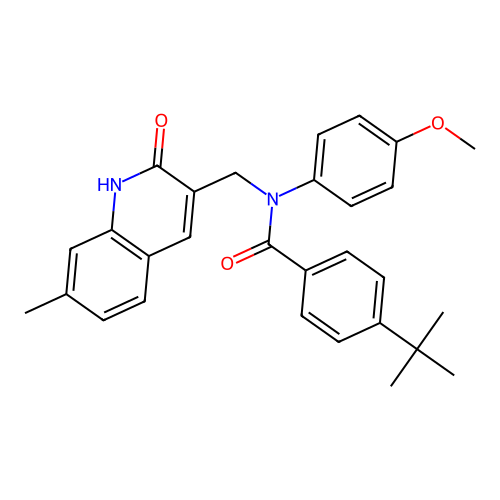 4-(tert-butyl)-N-((2-hydroxy-7-methylquinolin-3-yl)methyl)-N-(4-methoxyphenyl)benzamide structure