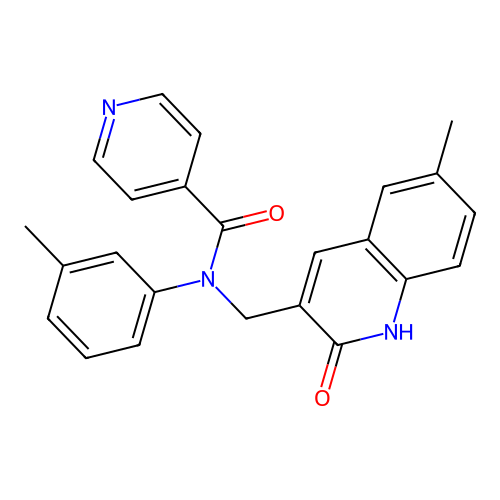 N-((2-hydroxy-6-methylquinolin-3-yl)methyl)-N-(m-tolyl)isonicotinamide structure