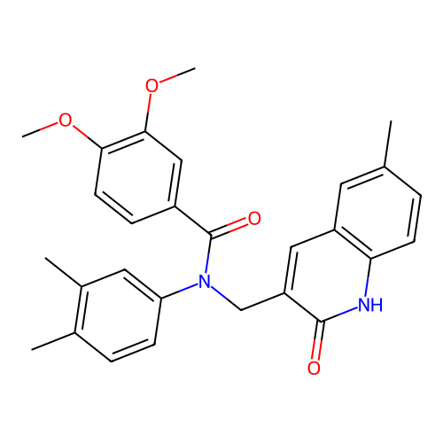 N-(3,4-dimethylphenyl)-3,4-dimethoxy-N-[(6-methyl-2-oxo-1H-quinolin-3-yl)methyl]benzamide structure