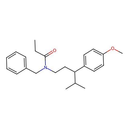 N-benzyl-N-[3-(4-methoxyphenyl)-4-methylpentyl]propanamide structure