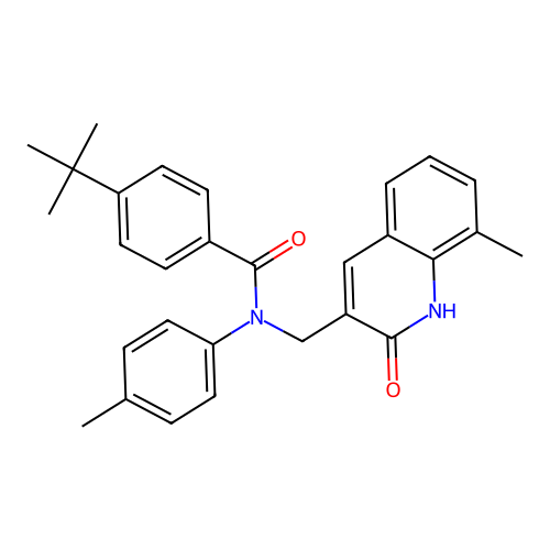 4-(tert-butyl)-N-((2-hydroxy-8-methylquinolin-3-yl)methyl)-N-(p-tolyl)benzamide structure