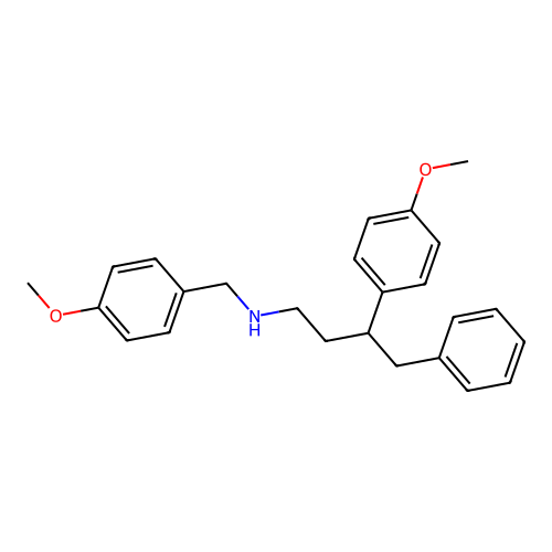 N-(4-methoxybenzyl)-3-(4-methoxyphenyl)-4-phenylbutan-1-amine structure