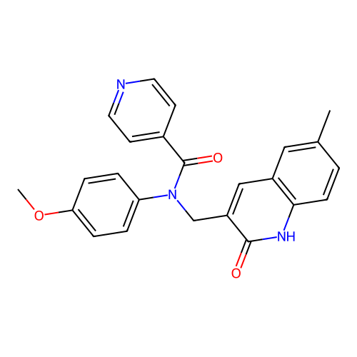 N-((2-hydroxy-6-methylquinolin-3-yl)methyl)-N-(4-methoxyphenyl)isonicotinamide structure