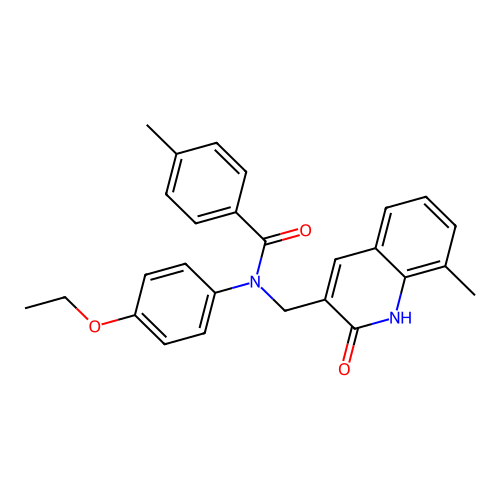 N-(4-ethoxyphenyl)-4-methyl-N-[(8-methyl-2-oxo-1H-quinolin-3-yl)methyl]benzamide structure