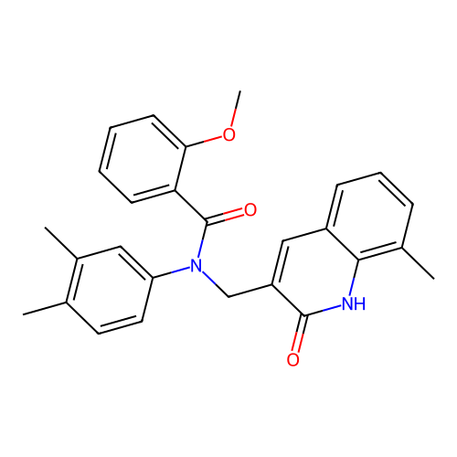 N-(3,4-dimethylphenyl)-2-methoxy-N-[(8-methyl-2-oxo-1H-quinolin-3-yl)methyl]benzamide structure
