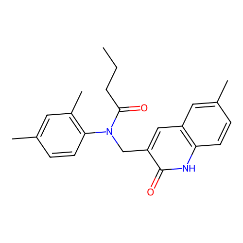 N-(2,4-dimethylphenyl)-N-[(6-methyl-2-oxo-1H-quinolin-3-yl)methyl]butanamide structure