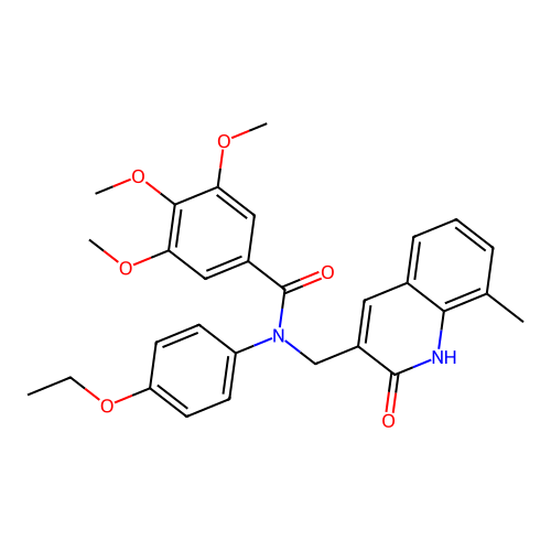 N-(4-ethoxyphenyl)-3,4,5-trimethoxy-N-[(8-methyl-2-oxo-1H-quinolin-3-yl)methyl]benzamide structure