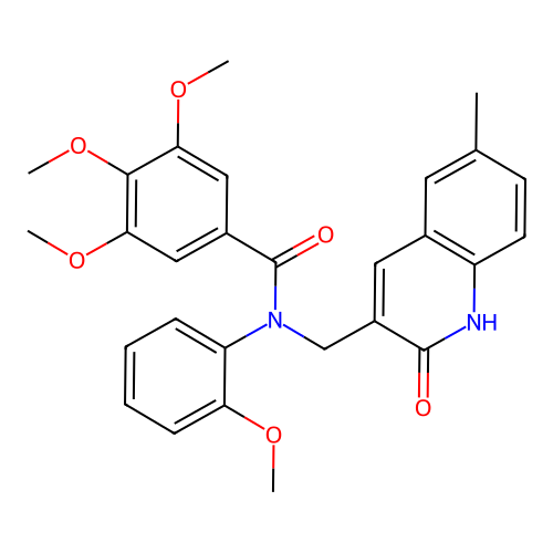 3,4,5-trimethoxy-N-(2-methoxyphenyl)-N-[(6-methyl-2-oxo-1H-quinolin-3-yl)methyl]benzamide structure