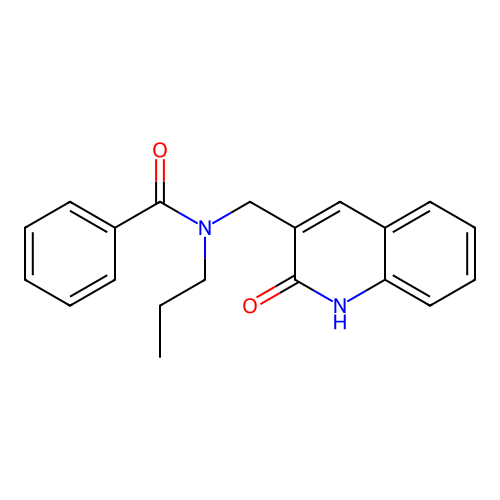 N-[(2-oxo-1,2-dihydroquinolin-3-yl)methyl]-N-propylbenzamide structure
