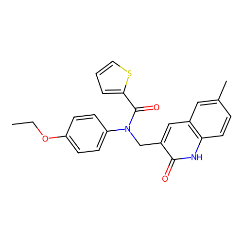N-(4-ethoxyphenyl)-N-((2-hydroxy-6-methylquinolin-3-yl)methyl)thiophene-2-carboxamide structure