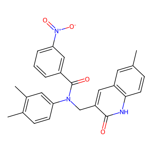 N-(3,4-dimethylphenyl)-N-((2-hydroxy-6-methylquinolin-3-yl)methyl)-3-nitrobenzamide structure