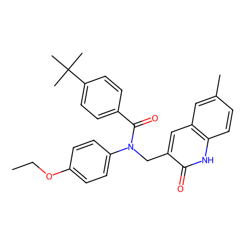 4-(tert-butyl)-N-(4-ethoxyphenyl)-N-((2-hydroxy-6-methylquinolin-3-yl)methyl)benzamide structure