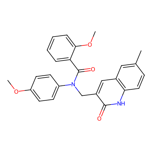 2-methoxy-N-(4-methoxyphenyl)-N-[(6-methyl-2-oxo-1H-quinolin-3-yl)methyl]benzamide structure