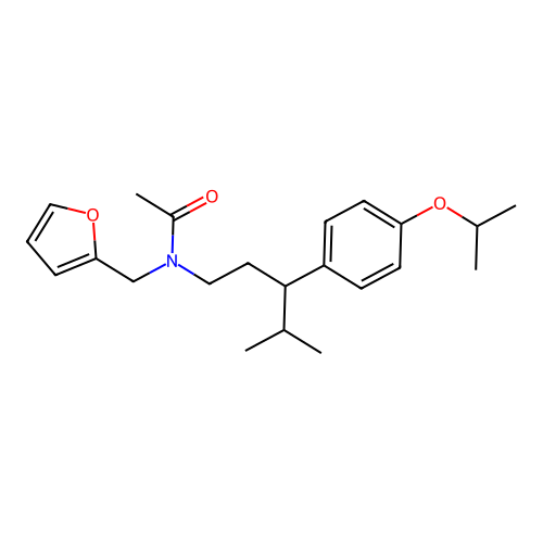 N-(furan-2-ylmethyl)-N-{4-methyl-3-[4-(propan-2-yloxy)phenyl]pentyl}acetamide structure
