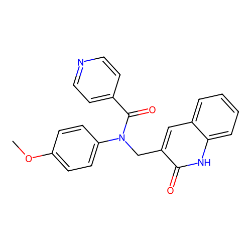 N-(4-methoxyphenyl)-N-[(2-oxo-1H-quinolin-3-yl)methyl]pyridine-4-carboxamide structure